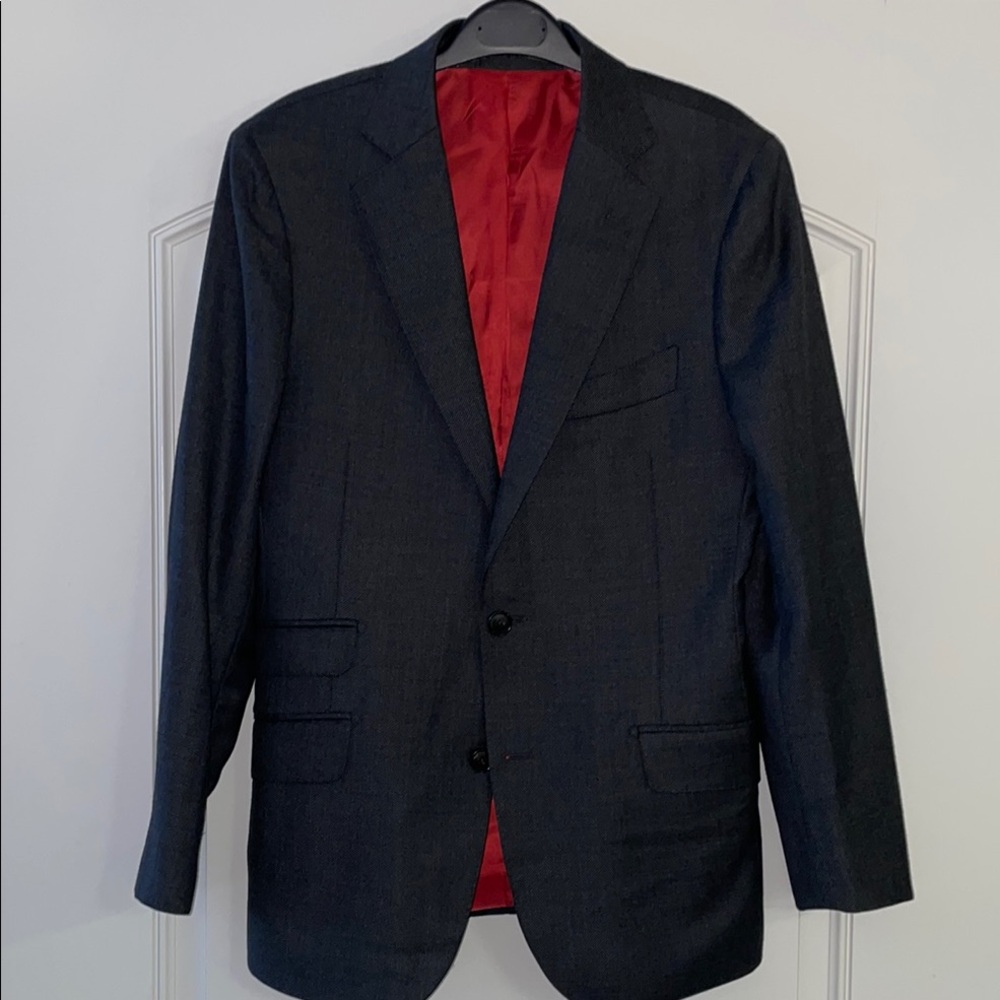 Classic Black Blazer with Red Lining
